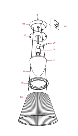 Reserveonderdeel: Anti-stof scherm voor Flos Romeo Moon S2